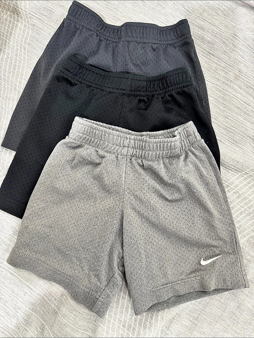 Nike Toddler Boys Dri-FIT Mesh Athletic Shorts Black & Gray 3-4y